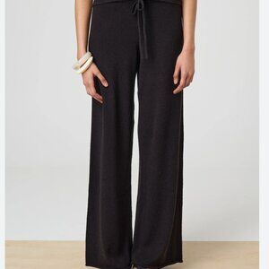 Co | Black Knit Drawstring Wide Leg High Waisted Pant L